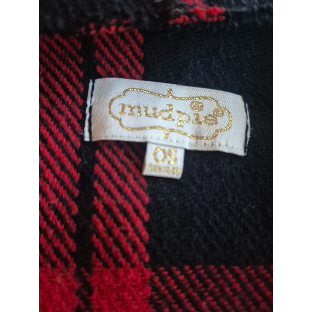 Mud Pie Red & Black Plaid Sleeveless Vest With Toggle Closure & Shawl Collar - Picture 4 of 5